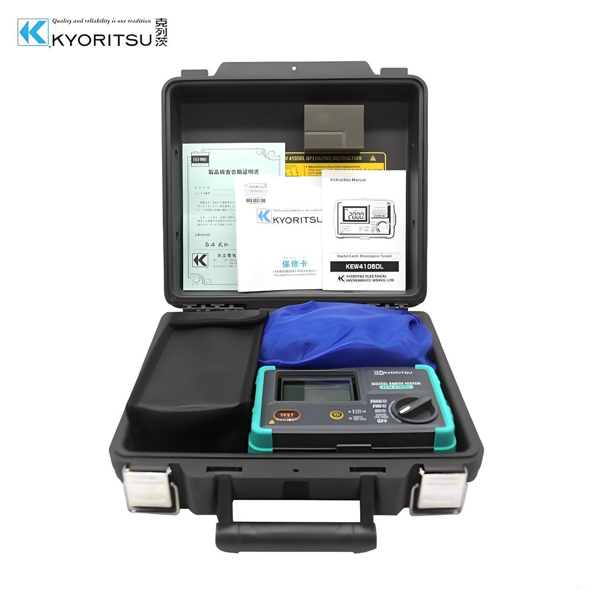 Japan Quality KYORITSU Digital Earth Tester KEW 4105DL-H 4105DLBT-H Max.300V AC 2000Ω Earth Resistance Tester Insulation Tester Ohm Tester Resistance Meter Tester Earthing Resistance Tester(4105DL-H)