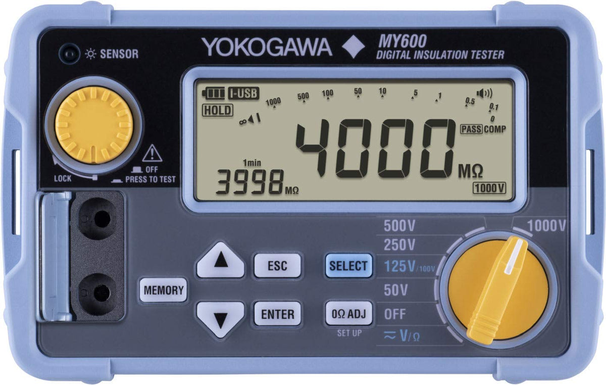 Yokogawa MY600 Digital Insulation Tester, 50/100/250/500/1000 V, 4000 Mohm