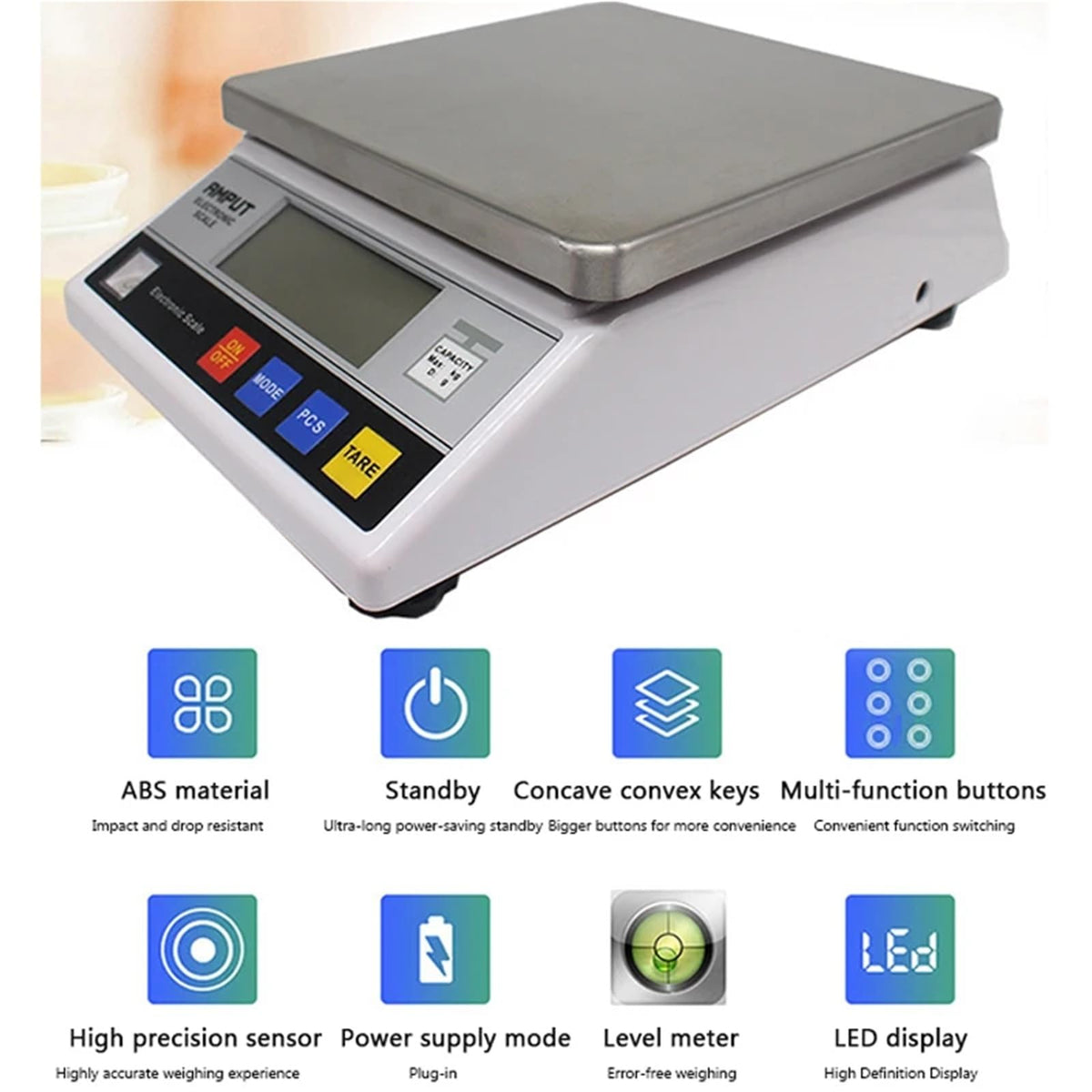 3kg/5kg/6kg/7.5kg/10kg x 0.1g Digital Precision Scale - Industrial Laboratory Counting Table Top Weighing Balance(7.5kg x 0.1g)