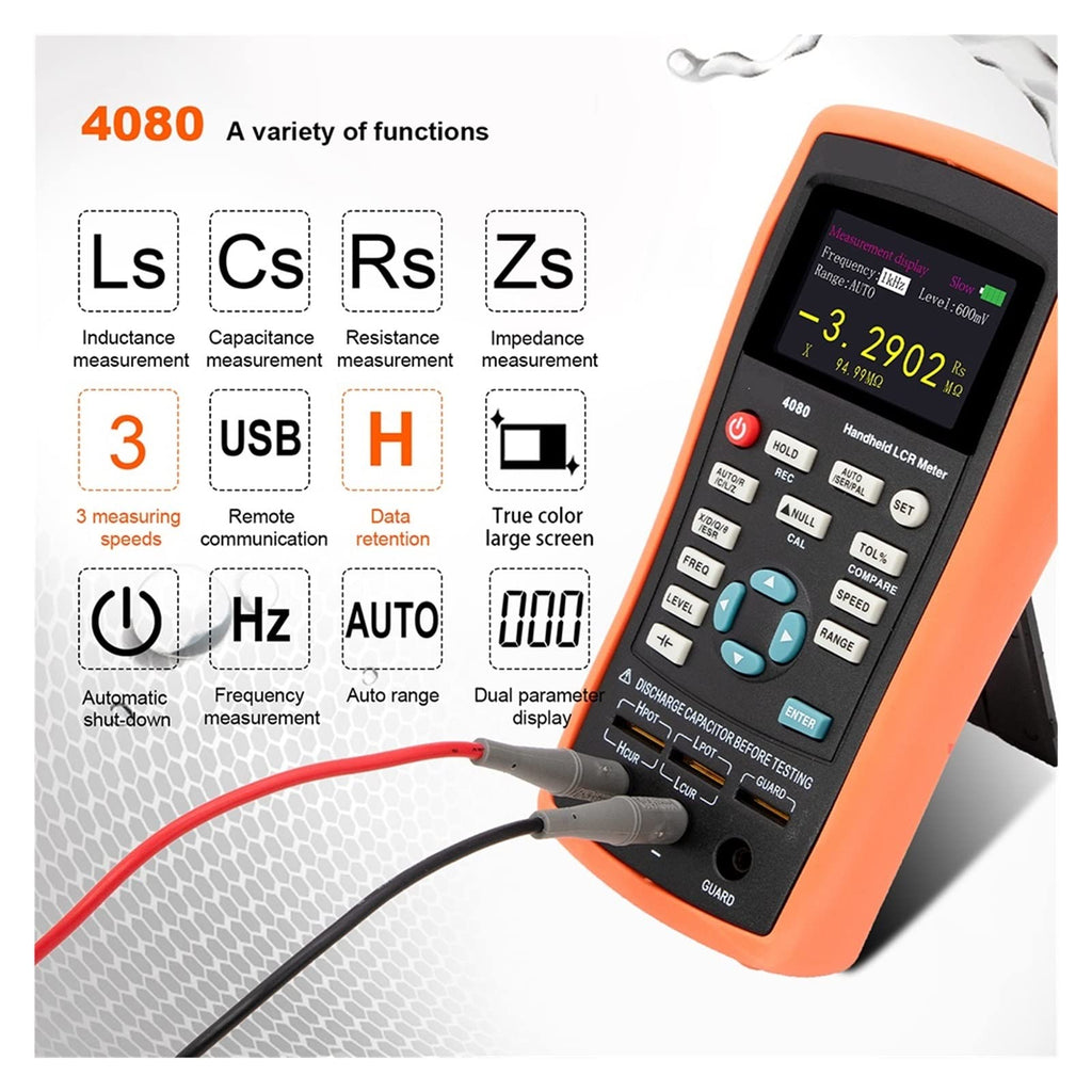 Portable Home Functional Testing Tools Digital Bridge Meter Multifunction 5 Digit Handheld LCR Capacitor Inductance Resistance Tester 100KHz DCR with USB