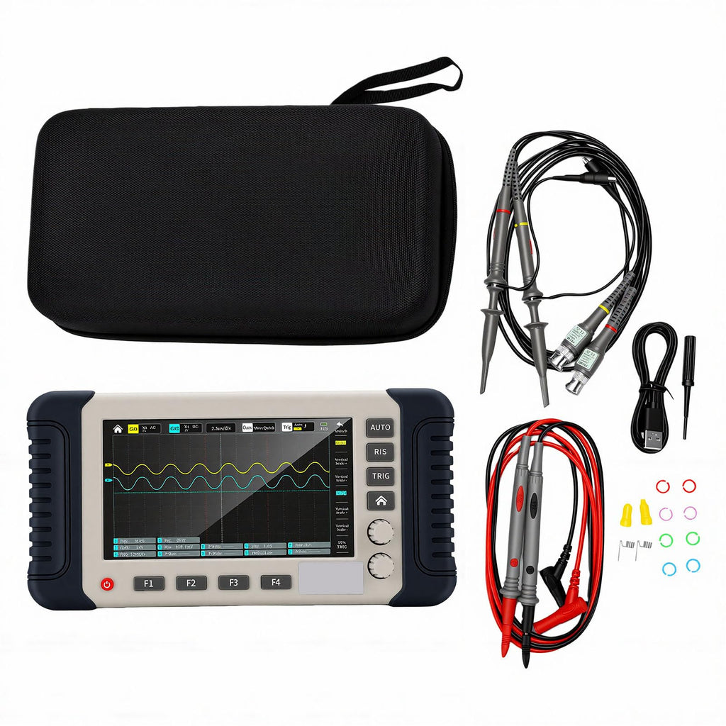 Zunate 3 in 1 Oscilloscope Multimeter Signal Generator, 100MHz Bandwidth Sampling Rate with 7 Inch Touch Screen and 2 Channels for Testing Electronic Tasks
