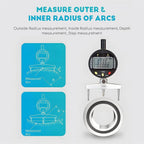 Radius Indicator Measurement Tool, Measuring Range 0-12.7mm, with 5 Measuring Jaw, Electronic Inside and Outside Radius Gage, for Mechanical Parts