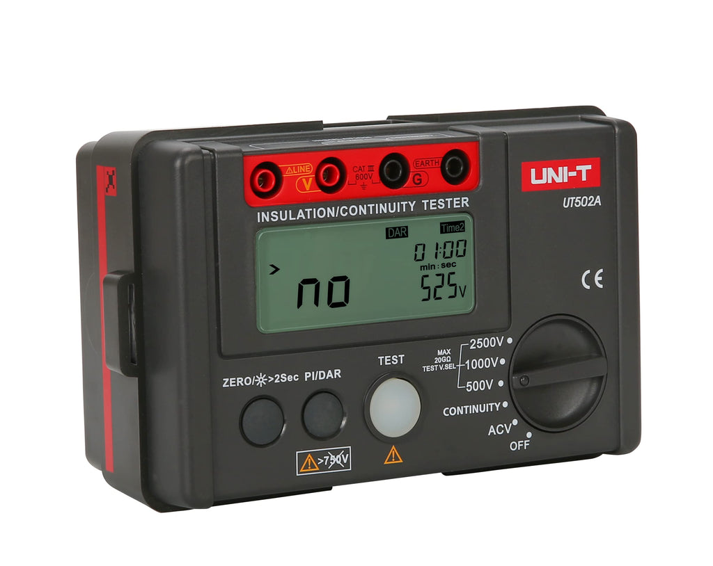 Uni-T UT502A Insulation Resistance Tester Earth Meter Megometer Voltmeter with LCD Backlight, Display Count 2000…
