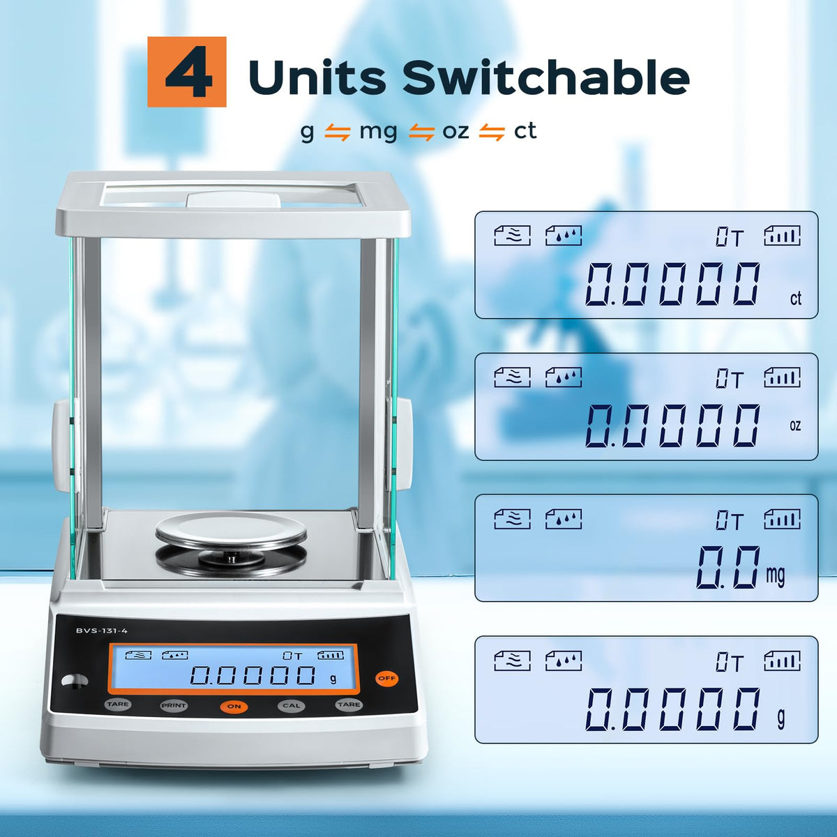 Analytical Balance 120g x 0.0001g Scale with RS232 & Percentage
