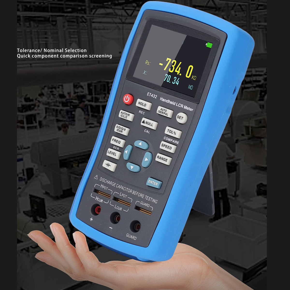 Meter Handheld Meter 100Khz Digital Bridge Multimeter Multimeter Digital Et432 with 2.8 Inch Display for Electronic Electrical Testing