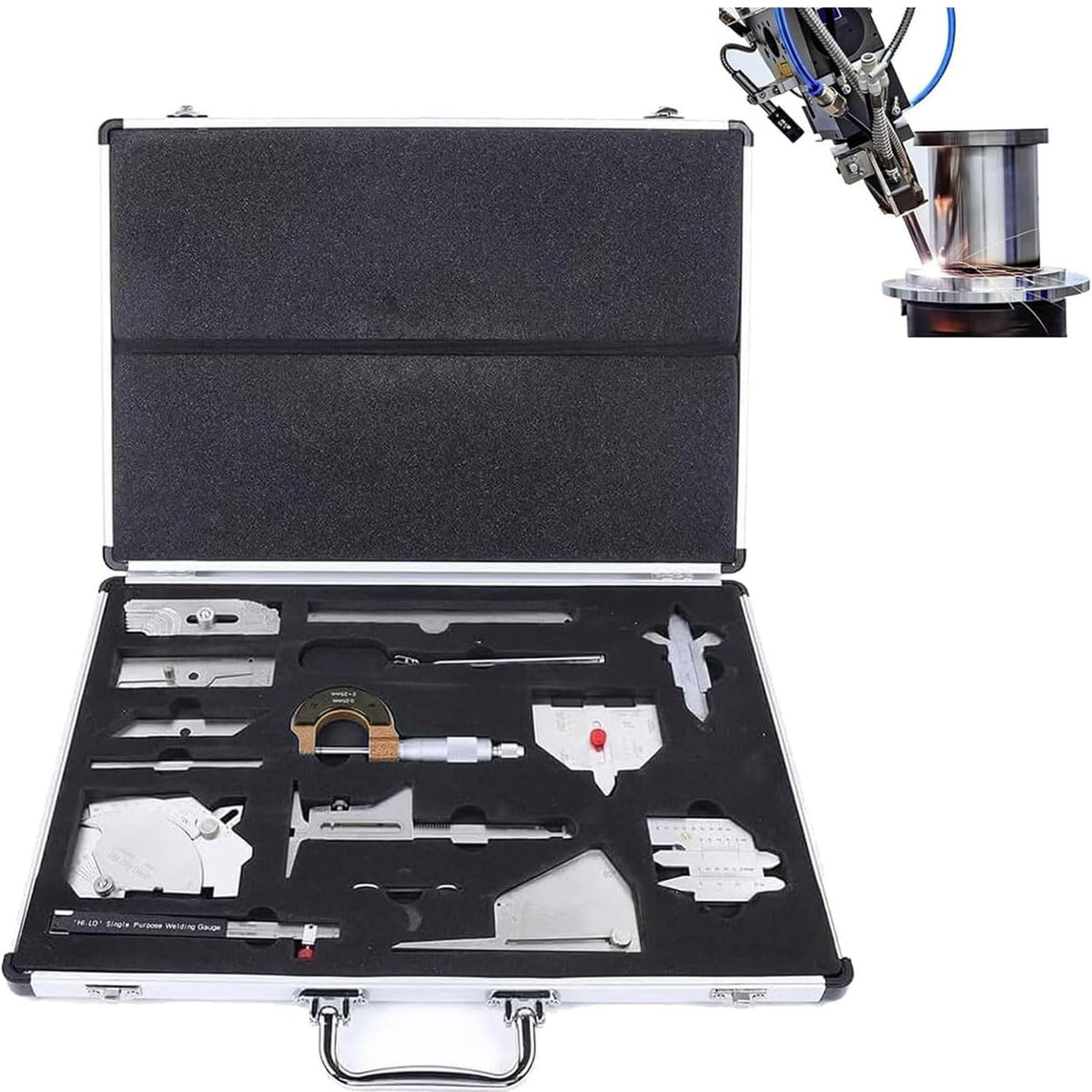 Welding Gauge Tool Set, 13-Piece Inspection Metric Kit with Carry Case, Weld Seam Ruler for Industrial Applications, Durable and Accurate Measurement Tool