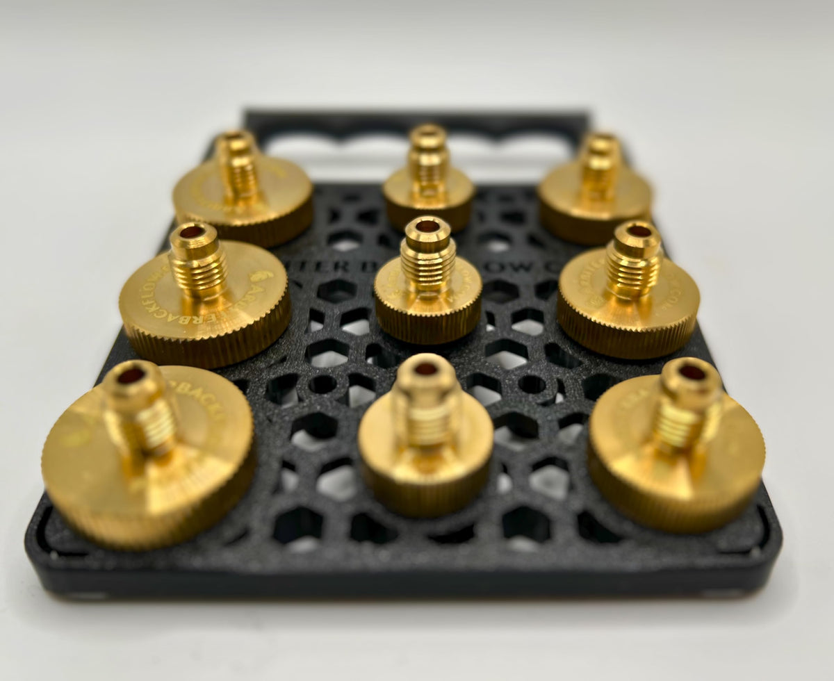 Arbiter Backflow Quick Connect Test Fittings (Brass, Complete Set of 9 Fittings in a Holder)
