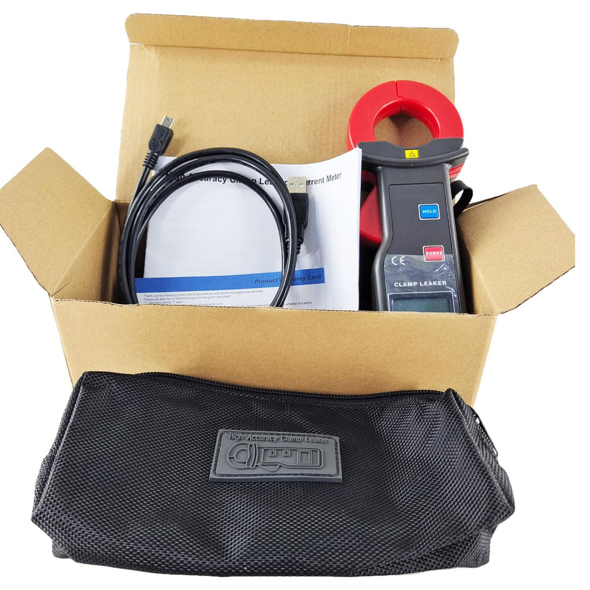 Leakage Current Clamp Meter AC Leakage Current Tester with Range 0.0mA～600A Jaw Size 35X40 mm for Electric Power Communication Meteorology Railroad Ects