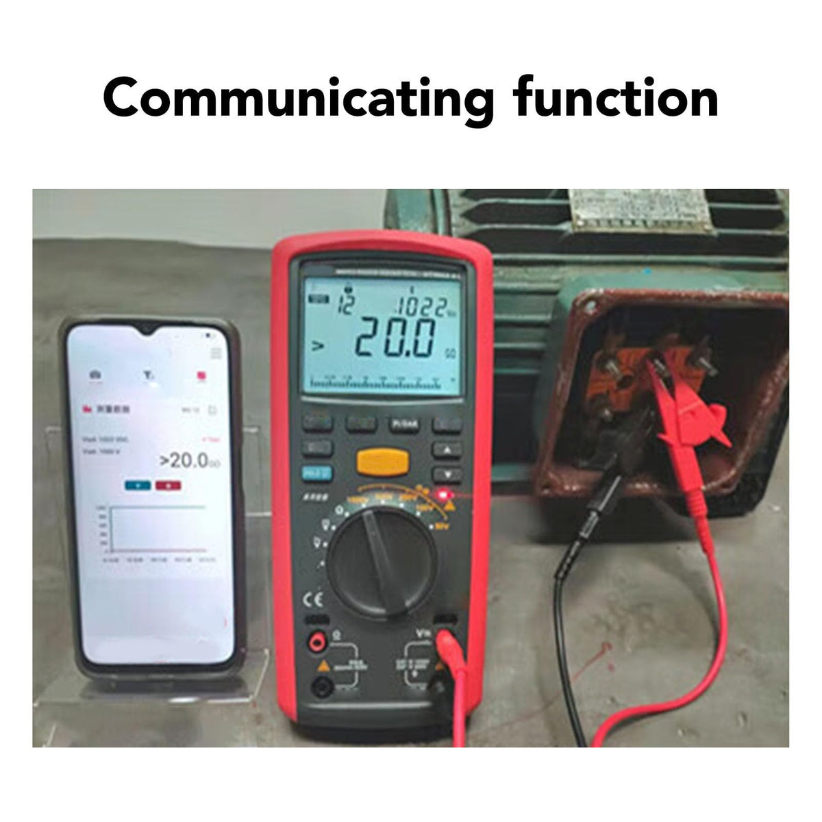 Garosa Digital Insulation Tester Megohmmeter, Rugged 1000V Bluetooth Data Logging PI DAR Auto Discharge Backlit LCD for Electrical Maintenance Industrial Testing ABS PC 1 Unit