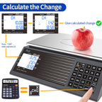 ACLAS Digital Price Computing Scale NTEP Certified Legal for Trade 30lbs 0.01lb Commercial Retail Scales w/LCD Dual Screen Displays for Food, Meat, Deli, Fruit Market Dry Cell Battery Powered