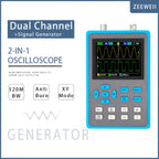 ZEEWEII DSO2512G 2.8 Inch Handheld Digital Oscilloscope 120M Bandwidth Dual Channel Oscilloscope Signal Generator Xymode(DSO2512G)