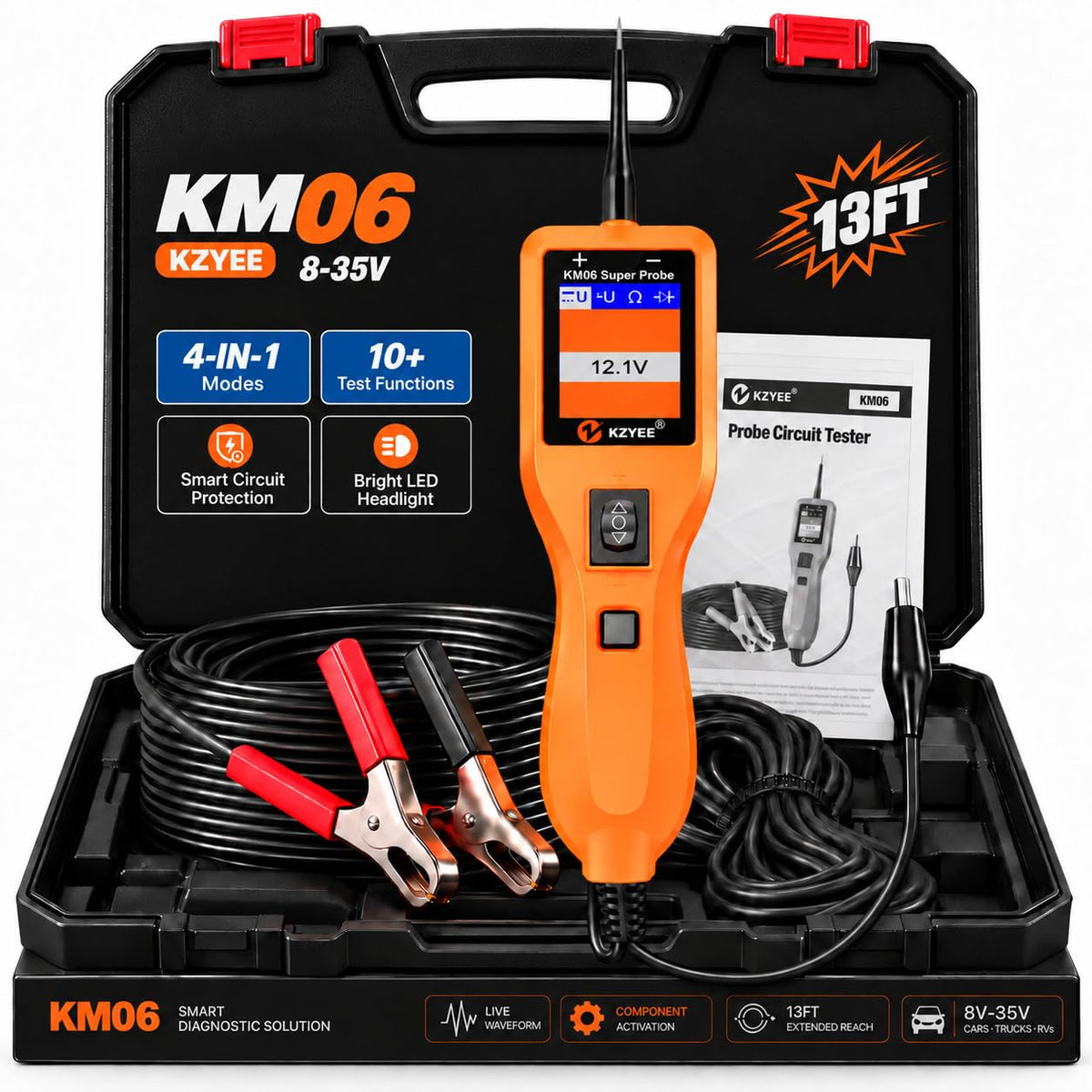 KM601 Automotive Power Circuit Probe, 12-24V Circuit Tester
