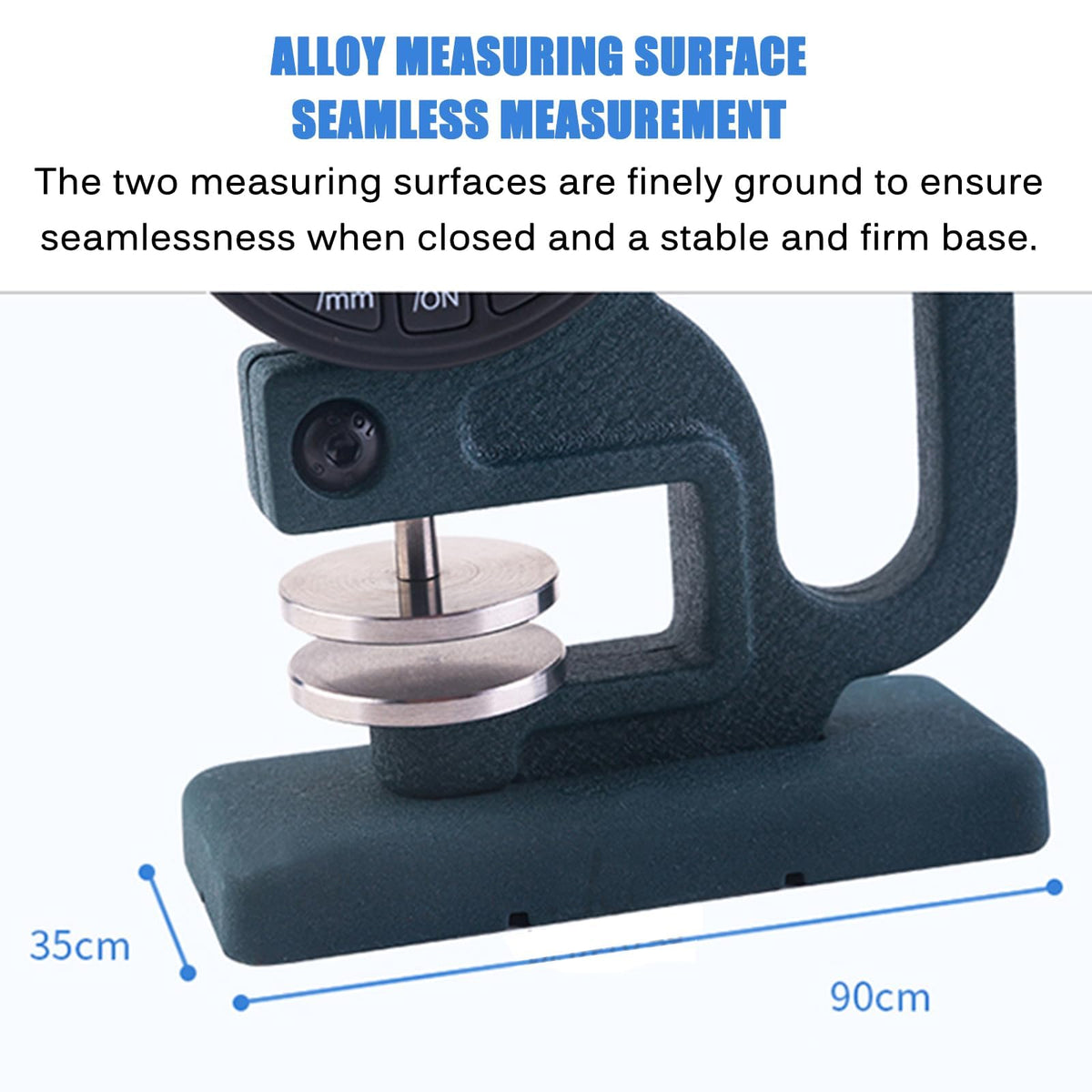 Sponge Digital Display Thickness Gauge, Digital Thickness Tester 0-10mm, 30mm Probe Diameter, Large LCD Display, Thumb-Pressure Measurement, Fast and Efficient for Sponge Paper Cardboard