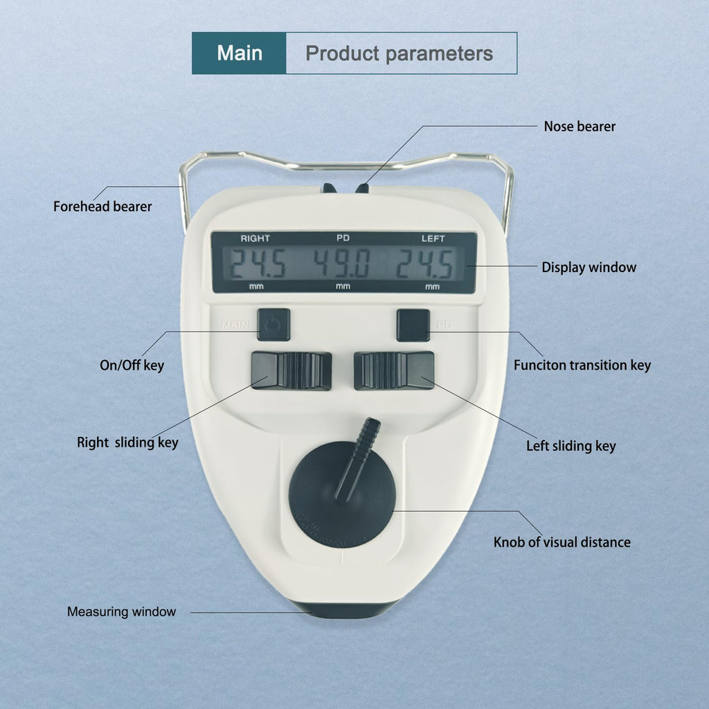 Optical Instrument PD Meter Pupilo Digital Pupilometer LED Target Lamp Inside Distance Meter 0.1mm Accuracy