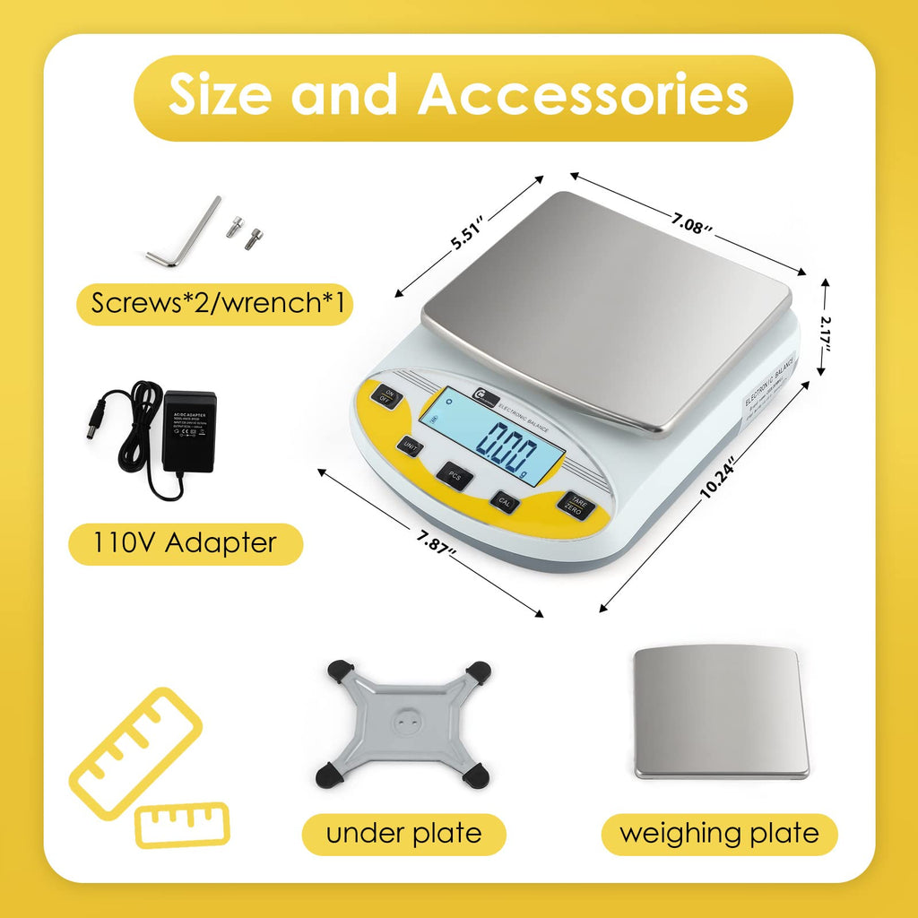 CGOLDENWALL High Precision Lab Scale Laboratory Analytical Electronic Balance Digital Precision Scale Pharmacy Jewelry Scale 110V Calibrated(2000g, 0.01g)