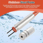 10M Underground Water Level Gauge with Stainless Steel Probe & Steel Tape, Depth Measurement Tool for Well Repair, Audible Signal & Voltmeter Features
