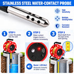 Water Level Meter Groundwater Depth Measurer with LED & Buzzer Alarm,316 Probe,15~300m Steel Tape for Wells, Boreholes, Reservoirs - Industrial & Agricultural 150m-492ft