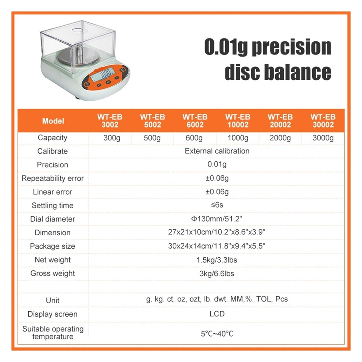 0.01G Precision Digital Electronic Balance Portable Mini Lab Jewelry Gold Weighing Scale Analytical Wide Applications,One Color-600g 0.01g