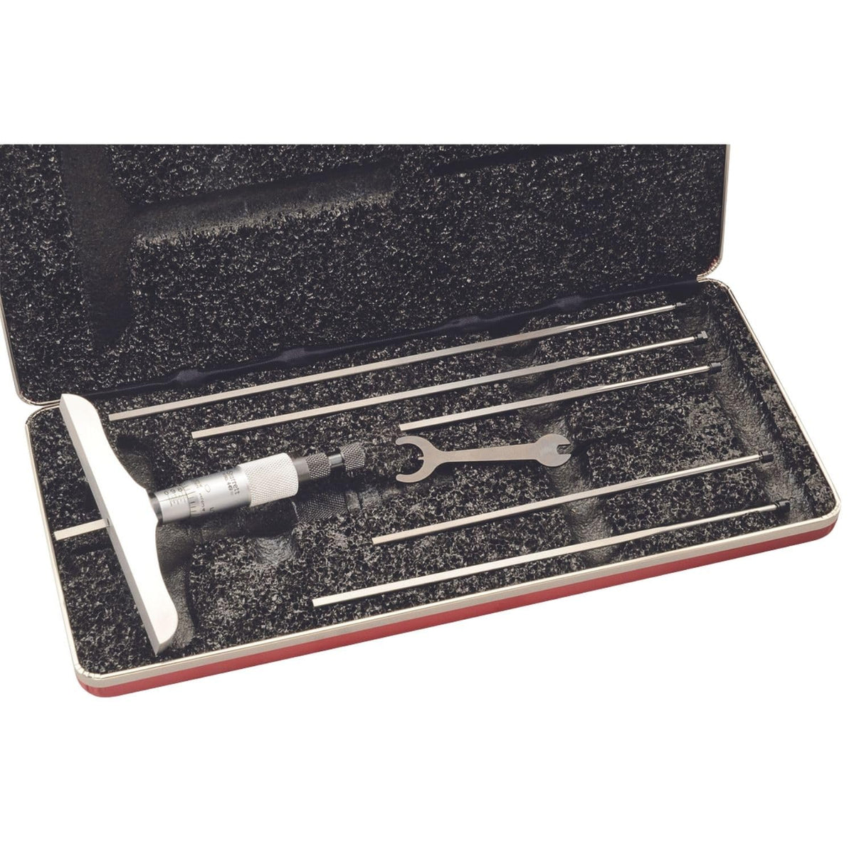 Starrett Micrometer Depth Gage with Half Base, 0-3" Range
