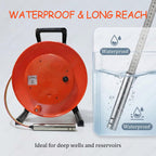 Water Level Meter with Stainless Steel Probe, Electronic Well Water Level Indicator for Well and Reservoir Monitoring, 10m (Probe25mm 30m)