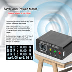 1.8MHz-50MHz 0.5W-120W Short Waves SWR and Power Watt Meter Standing Waves Meter Type-C Charging Interface SWR and Power Meter