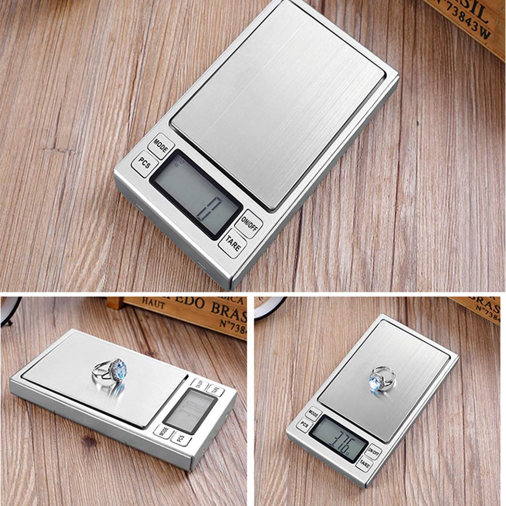 Scientific Gram Scale High Precision Laboratory Balance Electronic Weighing Digital Pocket Jewelry Kitchen Tare Function Sliver (500G/0.01G)