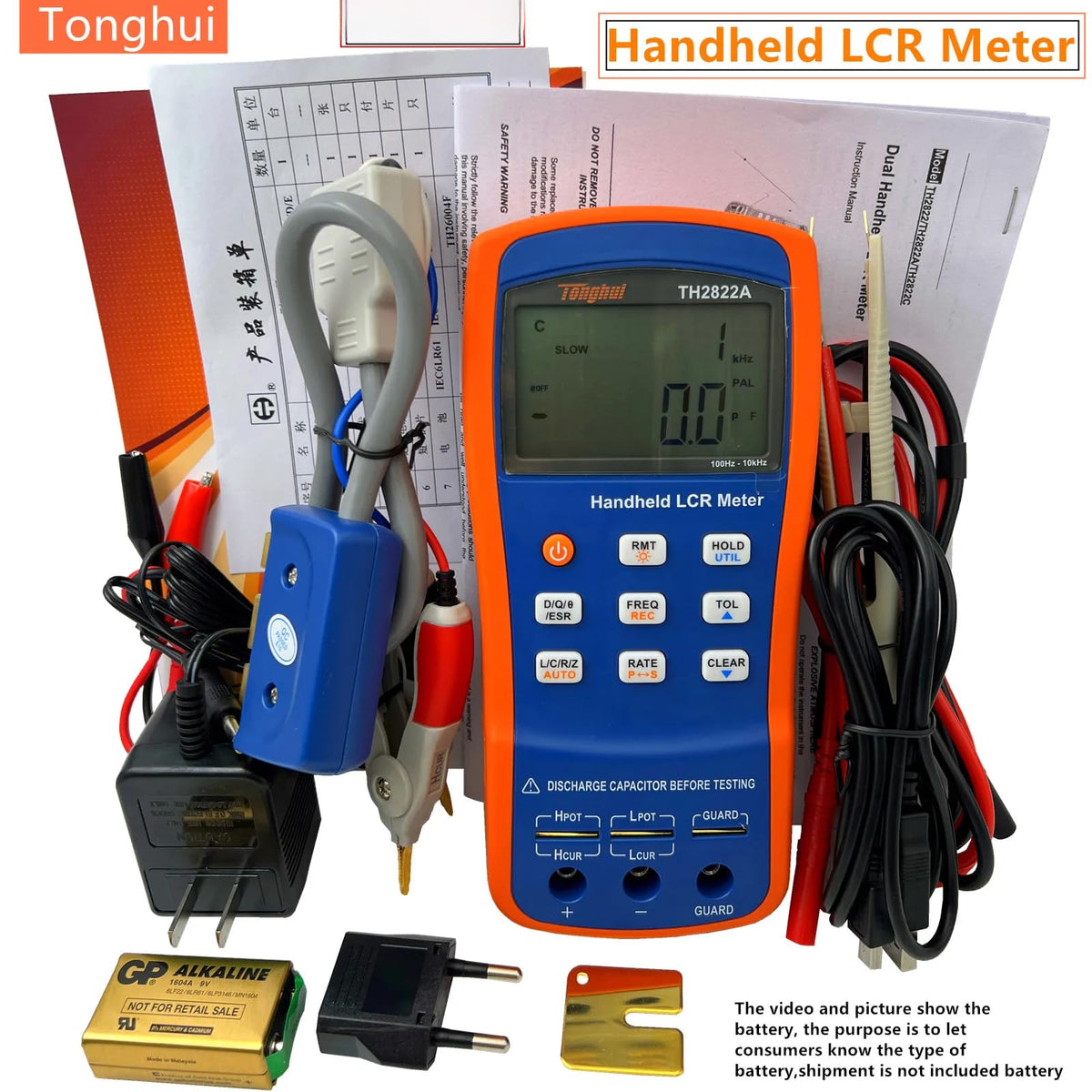 i-POOK - LCR Meter TH2822A TH2822C TH2822D TH2822E Electric Digital Handheld LCR Meter Bridge Capacitance Resistance Inductance Tester 0.25% Accuracy (TH2822A)