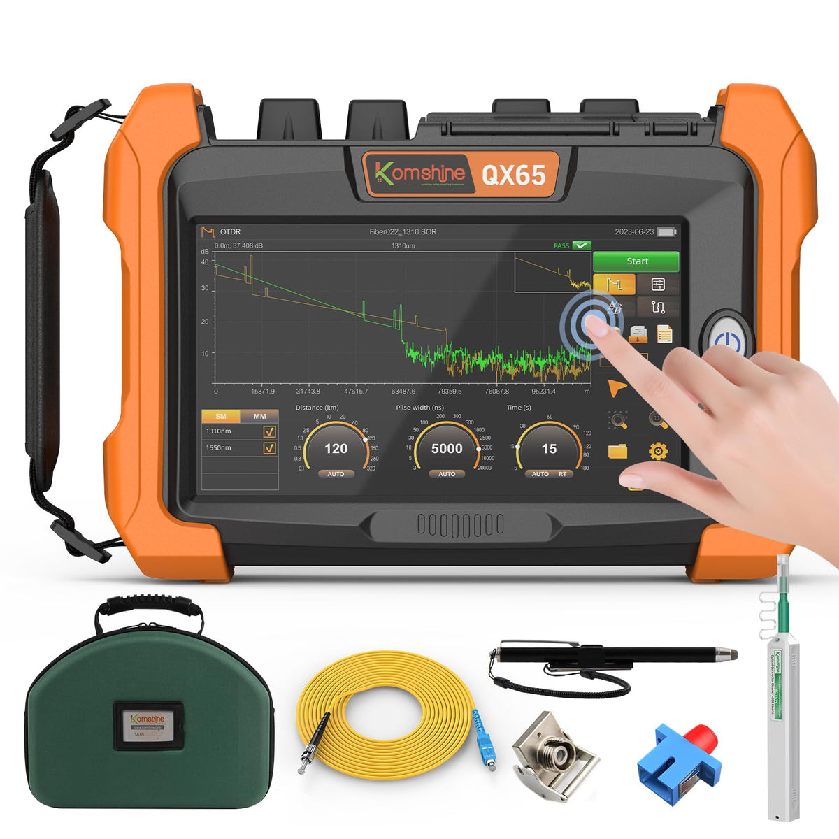 OTDR Fiber Optic Tester SM 1310/1550nm Up to 32/30dB Testing Range 120KM