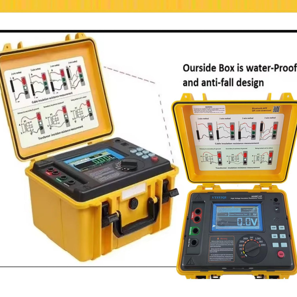 10Kv Insulation Tester Kit with 10 Teraohms Resistance 10kV Voltage Accuracy ±5% rdg±3V EC61010-1 Standard for High-Capacity High-Voltage Strongly Induced Electrical