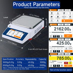3kg x 0.01g smart laboratory analytical balance scales with Basic weighing, Counting, Cost settlement, Percent , Dynamic , Gross net weight mode, HI OK LO limit alarm, RS232
