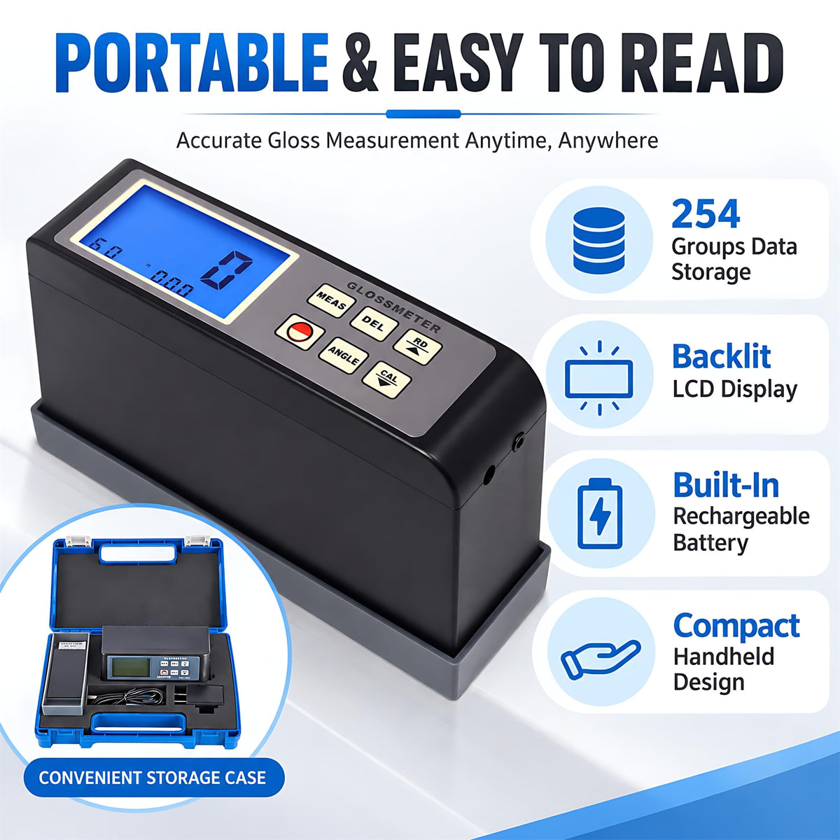 GM-268 Gloss Meter 20°/60°/85° Glossmeter with 0.1~200 GU Range