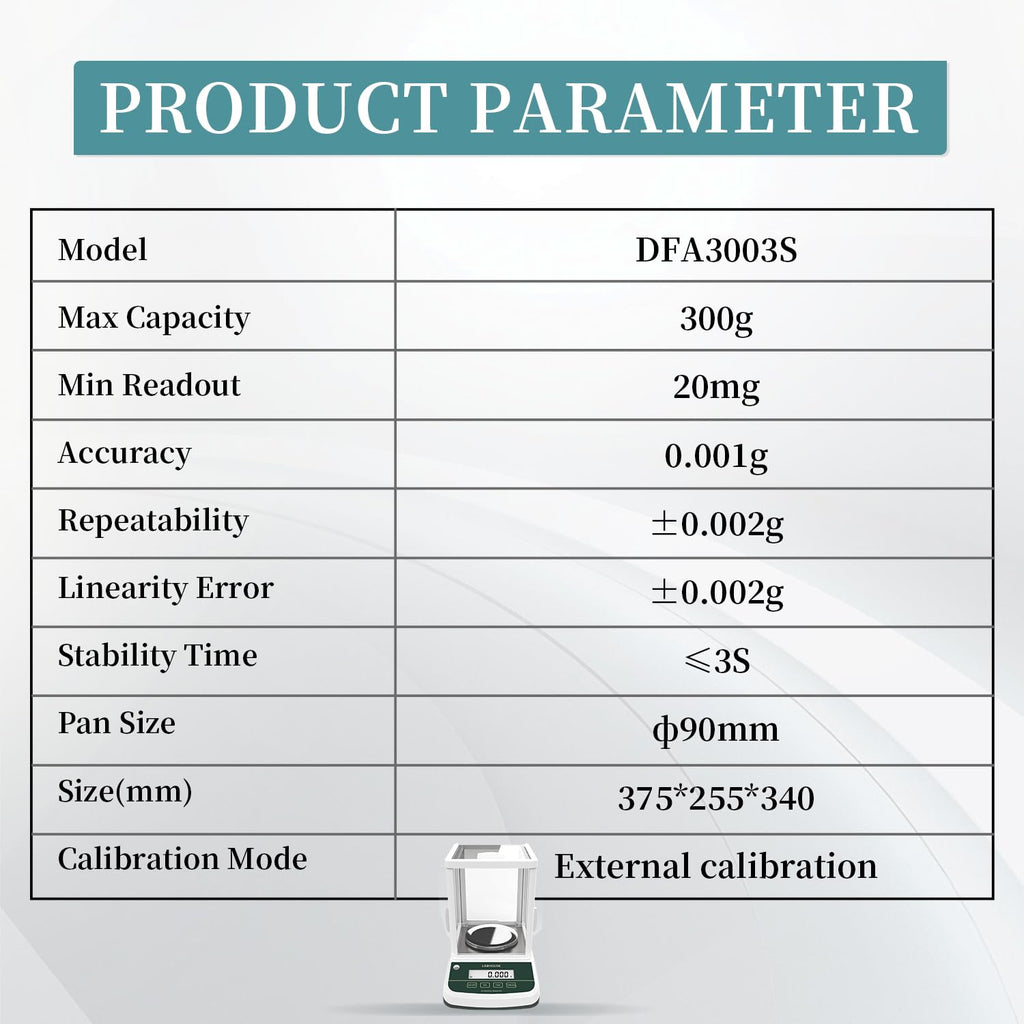 Digital Analytical Balance(Dual Screen) High Precise 1mg 300g Lab Scale External Calibration, 300g/0.001g + 58MM Thermal Line Printer, RS-232 Serial Interface
