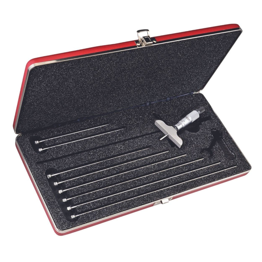 Starrett Micrometer Depth Gage with Half Base, 0-3" Range
