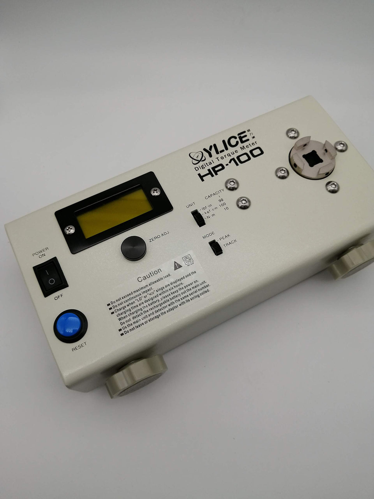 Digital Electric Torque Meter Tester HP-100 Torsion Wrench Screw Tester, KGf.cm: 0.5~100.0, N.m: 0.05~10.00, lbf.in: 0.5～90.0 for Screwdriver