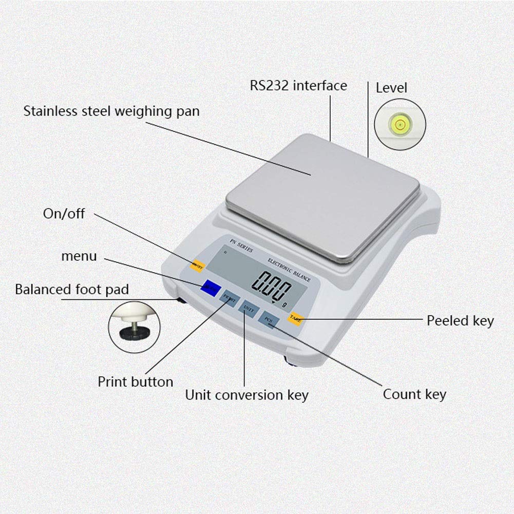 Electronic Precision Balance High Scale Digital Accurate Lab Laboratory Industrial Weighing and Counting Scientific(2kg/0.1g)