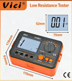 AideTek VC480C Precision Milliohm Meters 4 Wire Kelvin Clip 0 Adjust Large LCD Backlit LCD Data Hold Manual Zero Display Adjust with Calibration Certificate