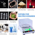 Analytical Balance High Precision Scale Accurate Digtal Laboratory Lab Electronic Commerical Counting Kitchen Scales Jewelry Weighing,2000g/.01 (2000g/.01)
