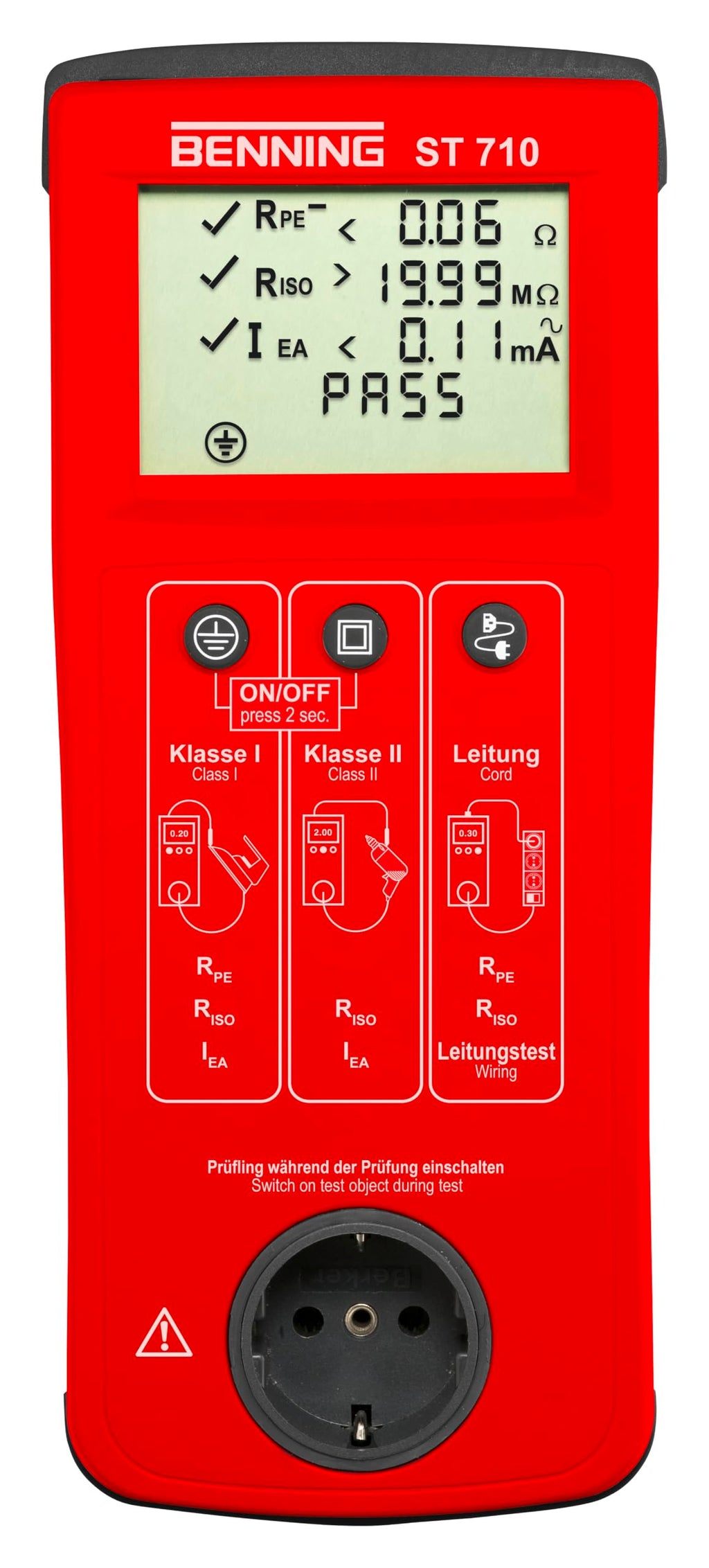 Benning 050308 "ST 710" Appliance Tester, Red
