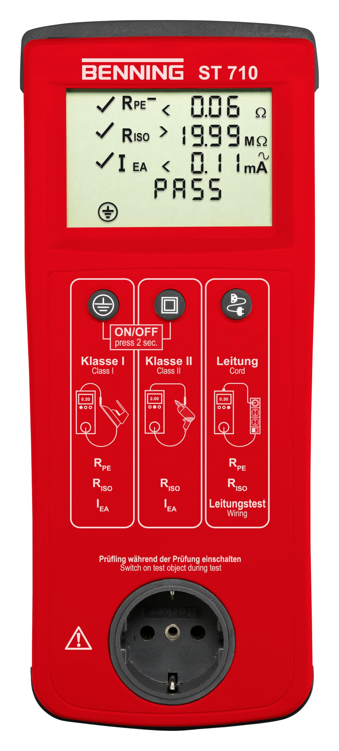 Benning 050308 "ST 710" Appliance Tester, Red