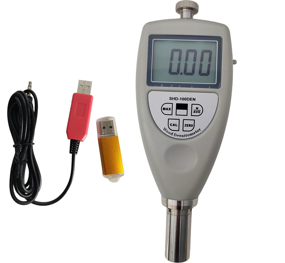 Handheld Wood Density Tester Digital Wood Density Test Equipment with USB Cable and Software Resolution 0.01g/cm³ Test Range 0.01g/cm³ ~1.2g/cm³