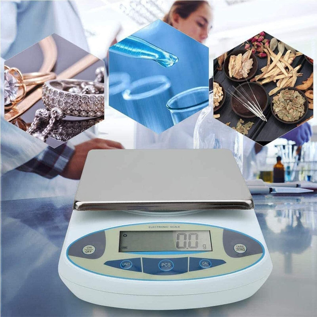 Digital Precision Analytical Electronic Balance, 30kg Analytical Laboratory Balance Scale with LCD Backlight Display and Counting Self-Correction Memory Function