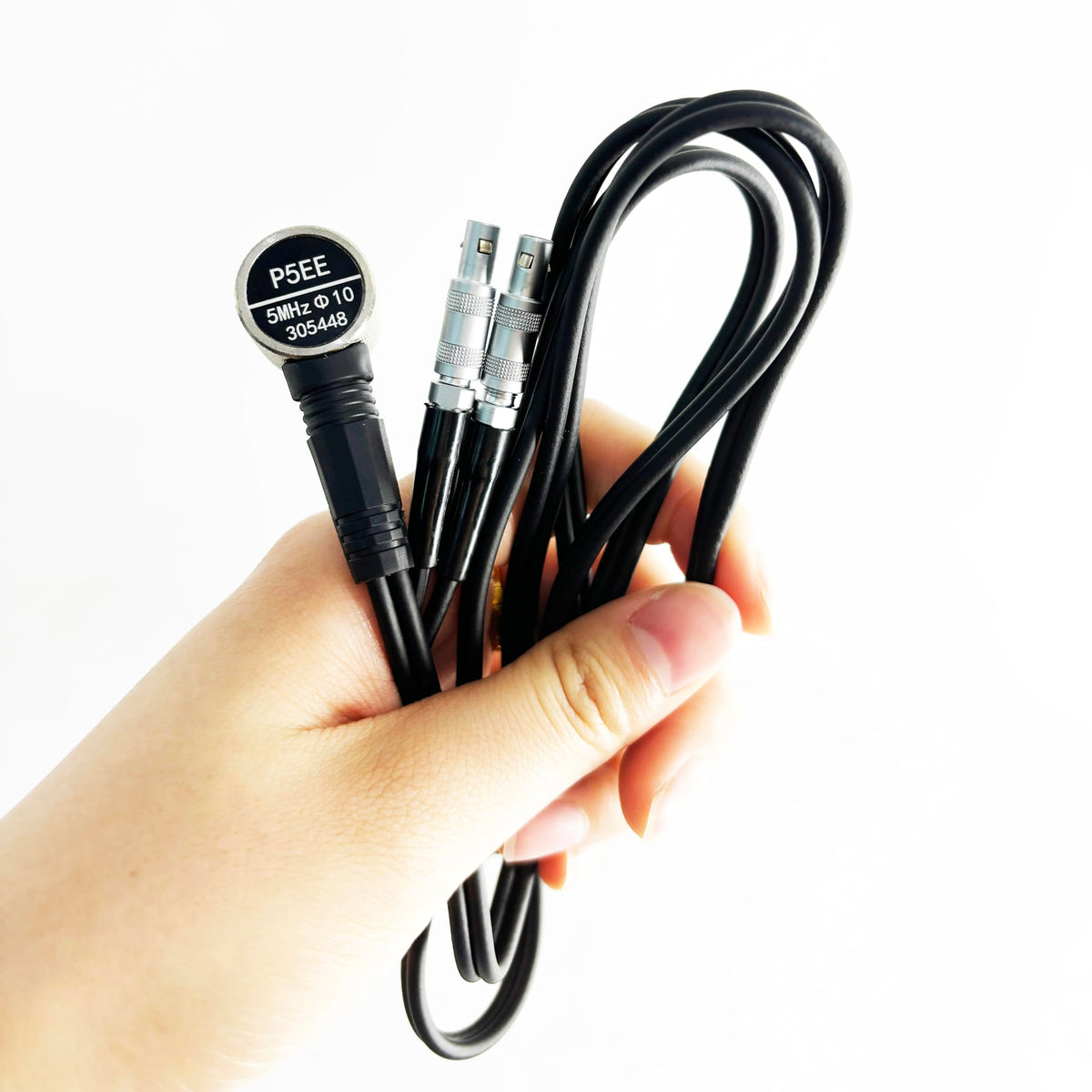 Through Coating Ultrasonic Thickness Gauge Probe Narrow-Pulse Probe with Frequency 5MHz Measuring Range 0.65-600mm(P-E) 3-30mm(E-E) Dimensions 10mm for Penetration Coating Thickness Measurement