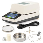 U.S. Solid Halogen Moisture Analyzer, Up to 160°C, 110 g Capacity, 0.01 g/0.1% Readability, 5 in Color Touchscreen, 20 Test Profiles, RS232 Moisture Balance for Food, Grain and Lab Testing