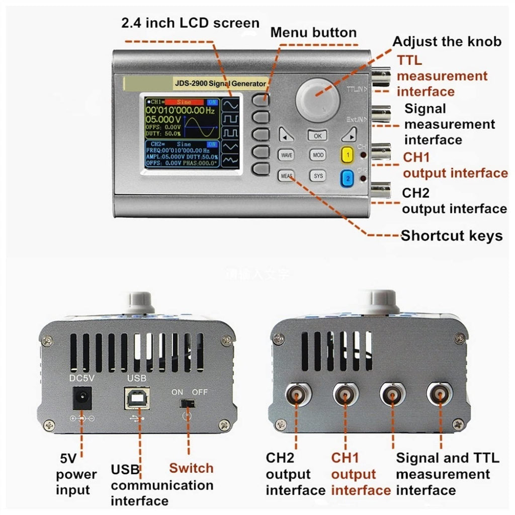 15MHzz DDS Function Signal Generator CNC Dual-Channel Frequency Counter Arbitrary Waveform Generator