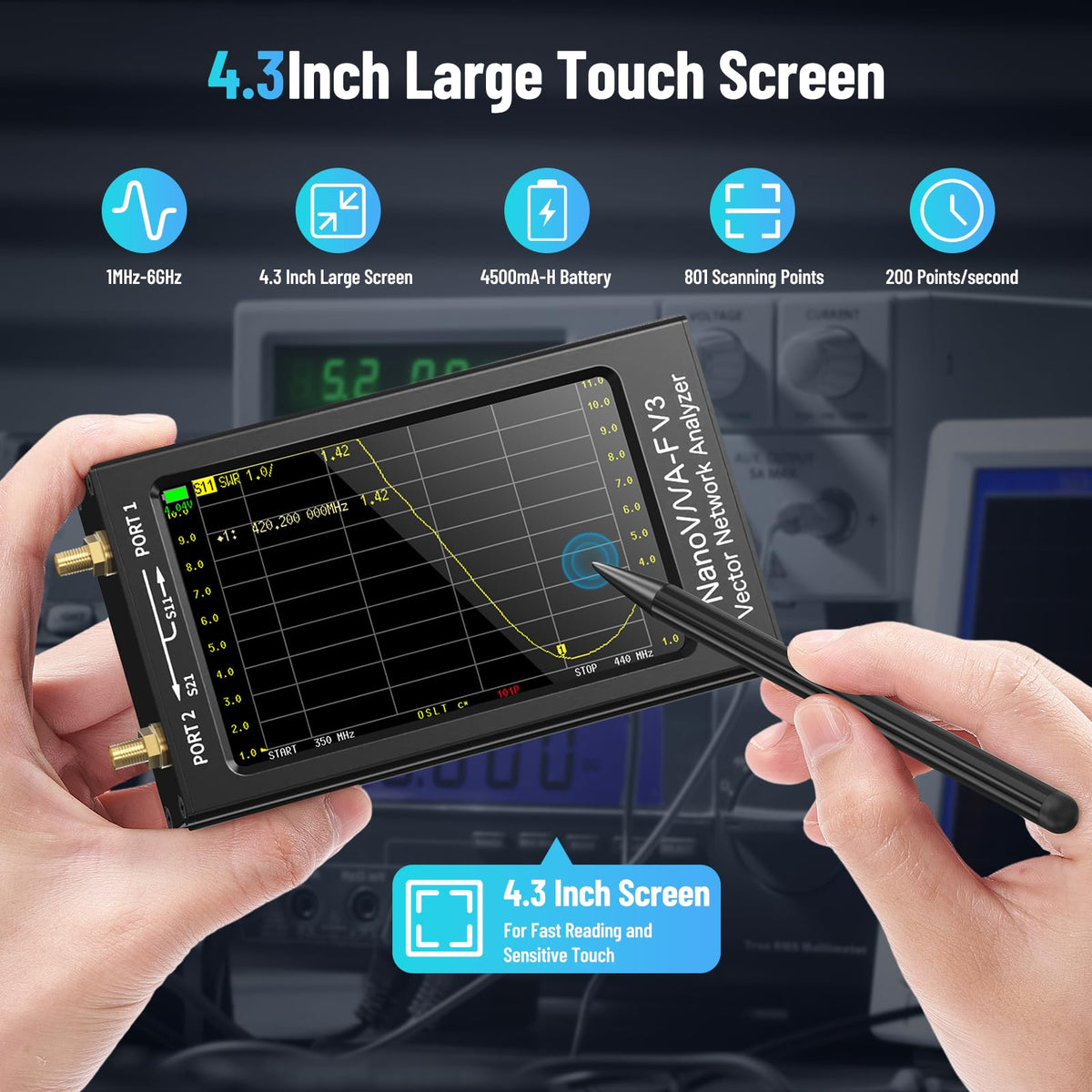 SEESII NanoVNA-F V3 Vector Network Analyzer 1MHz-6GHz