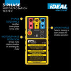 Ideal Electrical 3-Phase Motor Rotation Tester, Electrical Tester