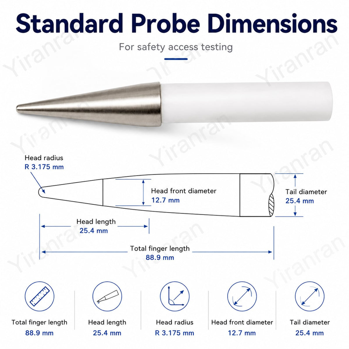 UL Articulated Test, Electrical Safety Simulated Finger, Accessibility Test Probe for Shock Protection, Appliance, Enclosure, Industrial and Laboratory Inspection