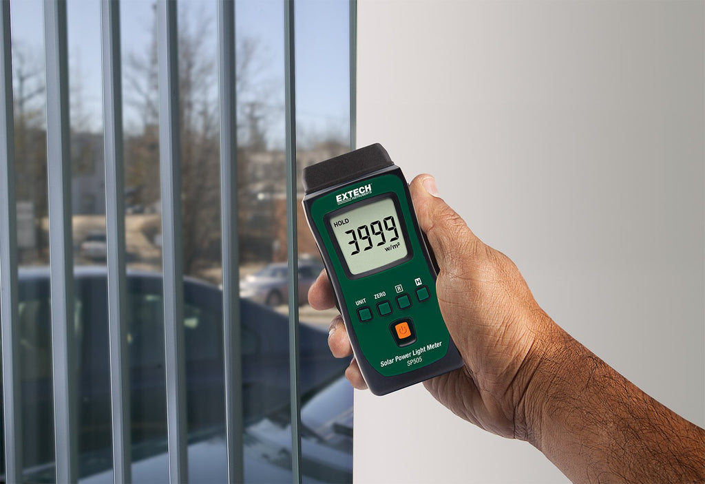 Extech SP505 Pocket Solar Power Meter - Compact Handheld Light Meter for Solar Irradiance, Illuminance, UV, PAR Measurements, Ideal for Solar Panels, Greenhouses, and Field Use