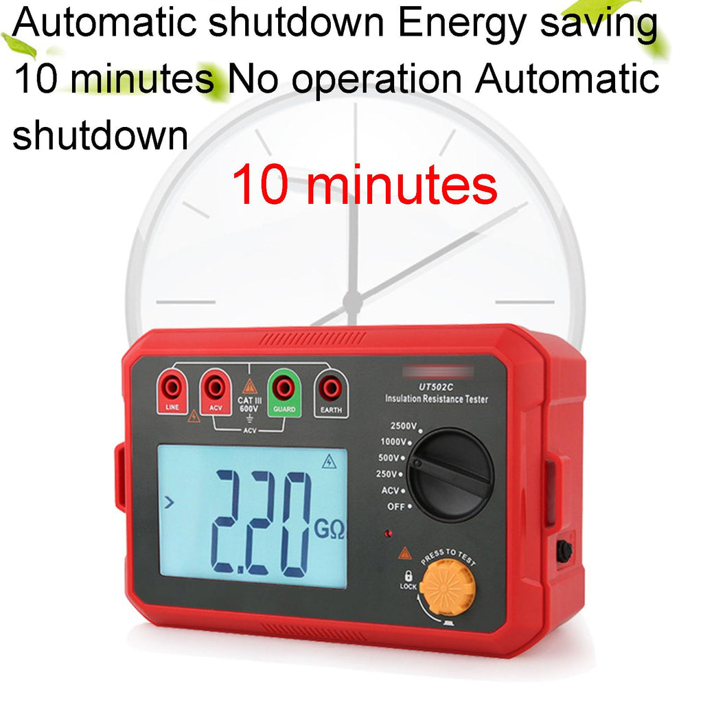 High Precision Insulation Resistance Tester, 500V to 2500V Voltage Measurement, Backlit Display, Auto Power-Off, Ideal for Electrical Equipment Testing