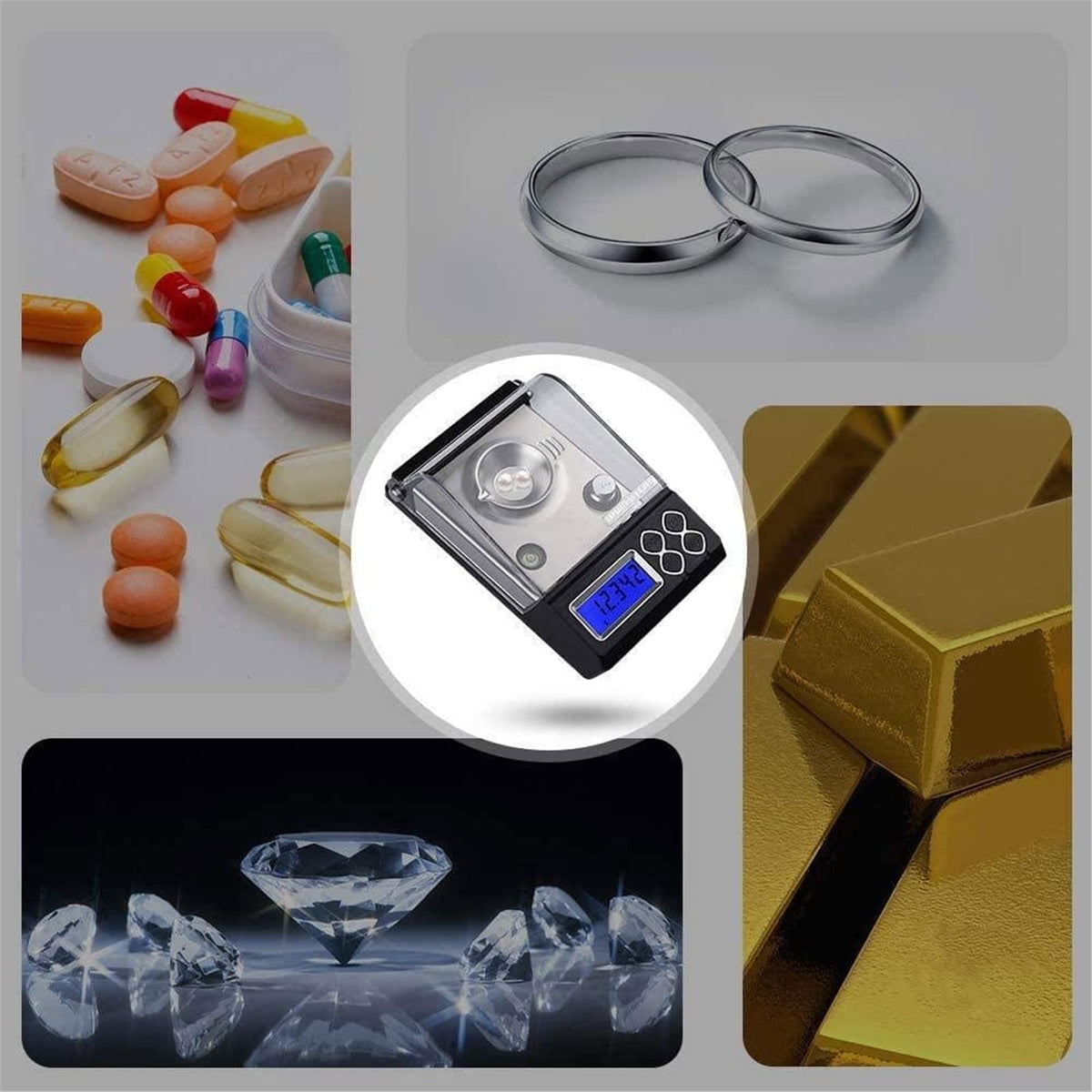 0.001G High Accuracy Digital Milligram Pocket Scales, Laboratory Analytical Balances High Sensitivity Weighing Pan,with Windshield,20g/0.001g